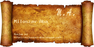 Miloszav Aba névjegykártya